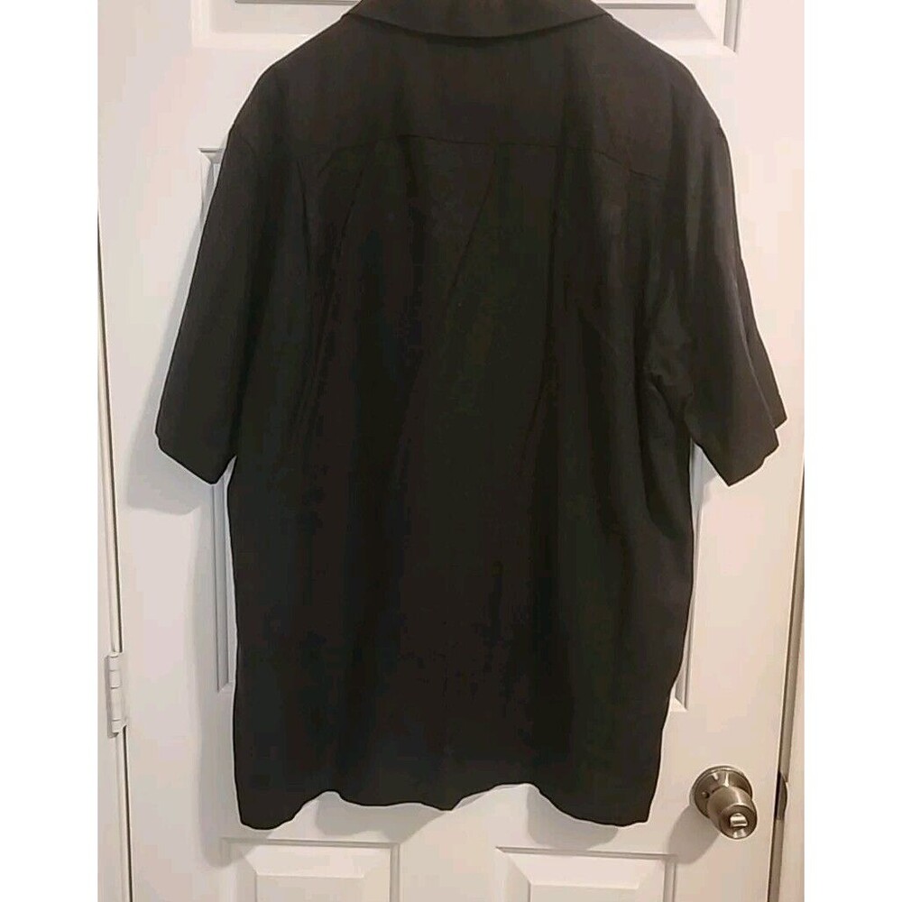 Batik Bay Mens Shirt Black Xl Button Up 100% Silk Short Sleeve - Picture 3 of 12